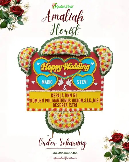Papan Bunga Pernikahan Indihiang